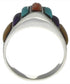 Southwest Sterling Silver Multicolor Inlay Ring Size 5-3/4 VX36616